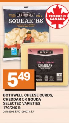 BOTHWELL CHEESE CURDS, CHEDDAR OR GOUDA, 170/24…