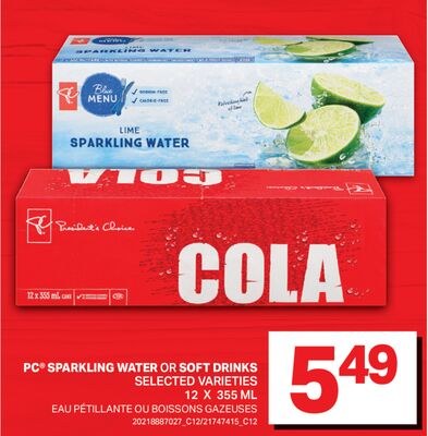 PC® SPARKLING WATER OR SOFT DRINKS / EAU PÉTILL…