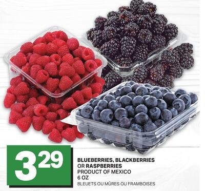 BLUEBERRIES, BLACKBERRIES OR RASPBERRIES / BLEU…