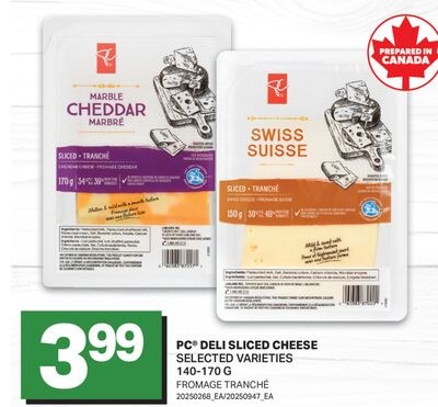 PC® DELI SLICED CHEESE / FROMAGE TRANCHÉ, 140-1…