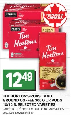 TIM HORTON'S ROAST AND GROUND COFFEE 300 G OR P…