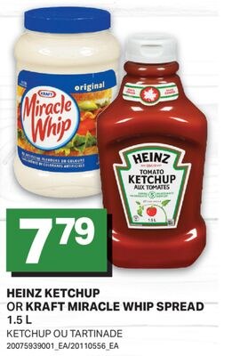 HEINZ KETCHUP OR KRAFT MIRACLE WHIP SPREAD / KE…