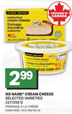 NO NAME® CREAM CHEESE / FROMAGE À LA CRÈME, 227…