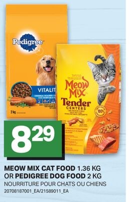 MEOW MIX CAT FOOD 1.36 KG OR PEDIGREE DOG FOOD …