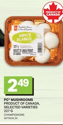 PC® MUSHROOMS / CHAMPIGNONS, 227 G