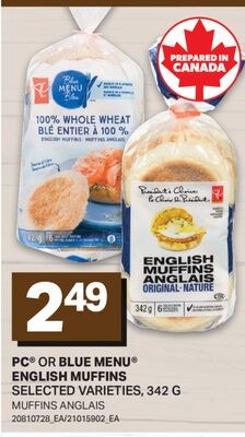 PC® OR BLUE MENU® ENGLISH MUFFINS / MUFFINS ANG…