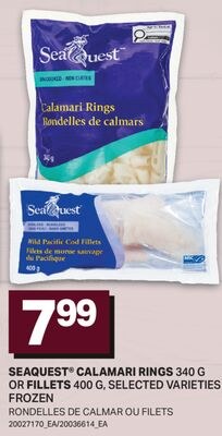 SEAQUEST® CALAMARI RINGS 340 G OR FILLETS 400 G…