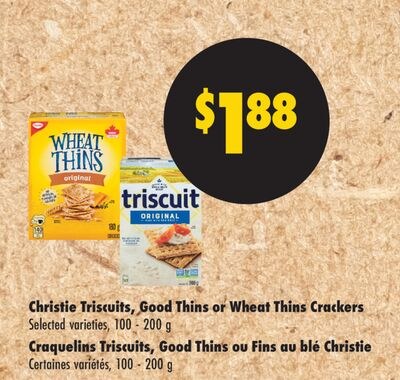 CHRISTIE TRISCUITS, GOOD THINS OR WHEAT THINS C…