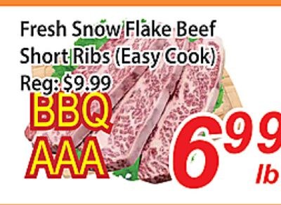 Fresh Snow Flake Beef Short Ribs (Easy Cook)