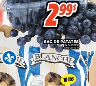 Sac de patates Blanche 10 lbs
