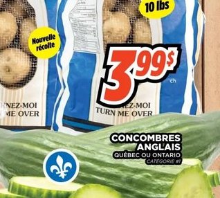 Concombres Québec ou Ontario