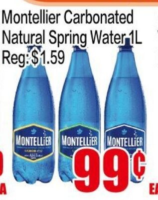 Montellier Carbonated Natural Spring Water 1L