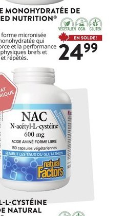 N-Acétyl-L-Cystéine 600 mg de Natural Factors