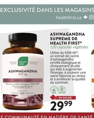 ASHWAGANDHA SUPRÊME DE HEALTH FIRST