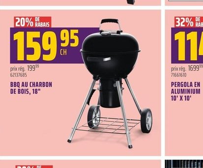 BBQ AU CHARBON DE BOIS, 18"