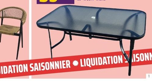 Table d'extérieur rectangulaire 59" x 35.4" x 27.5"