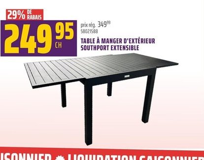 TABLE À MANGER D'EXTÉRIEUR SOUTHPORT EXTENSIBLE