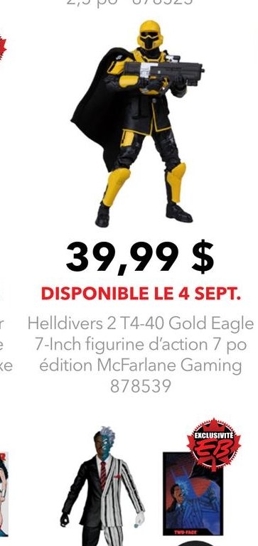 Helldivers 2 T4-40 Gold Eagle figurine d'action