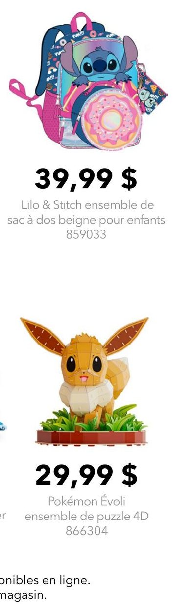 Lilo & Stitch ensemble de sac à dos beigne pour…