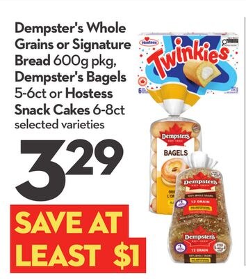 Dempster's Whole Grains or Signature Bread 600g…