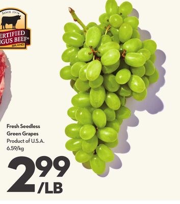 Fresh Seedless Green Grapes