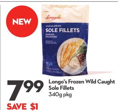 Frozen Wild Caught Sole Fillets