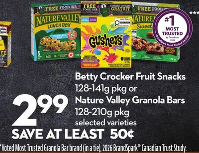 Betty Crocker Fruit Snacks 128-141g pkg or Natu…