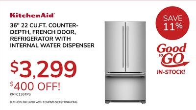 36" 22 CU.FT., COUNTER-DEPTH, FRENCH DOOR, REFR…