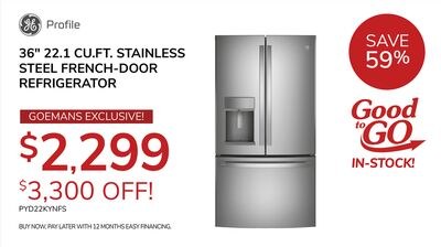 Ge Profile 36" 22.1 CU.FT. STAINLESS STEEL FREN…