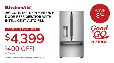 KitchenAid® 35" COUNTER-DEPTH FRENCH DOOR REFRI…