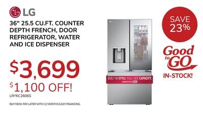 36" 25.5 CU.FT. COUNTER DEPTH FRENCH DOOR REFRI…