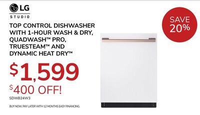 LG STUDIO TOP CONTROL DISHWASHER WITH 1-HOUR WA…