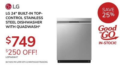 LG 24" BUILT-IN TOP-CONTROL STAINLESS STEEL DIS…