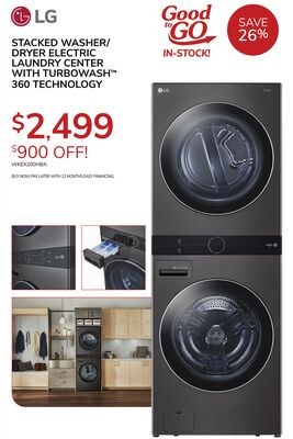 LG STACKED WASHER/ DRYER ELECTRIC LAUNDRY CENTE…