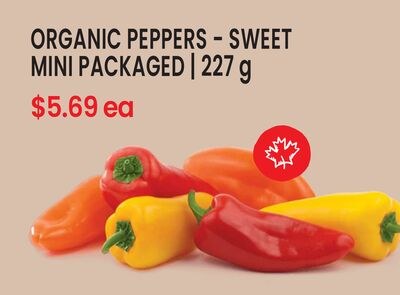 ORGANIC PEPPERS - SWEET MINI PACKAGED | 227 g