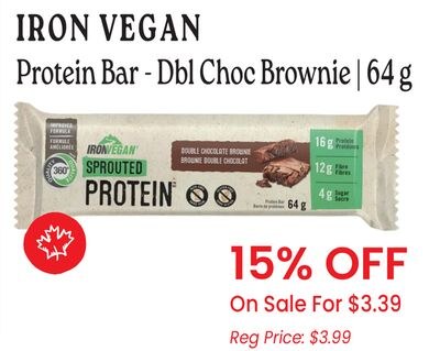 IRON VEGAN Protein Bar - Dbl Choc Brownie