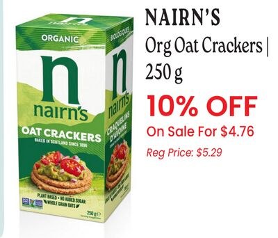 NAIRN'S Org Oat Crackers