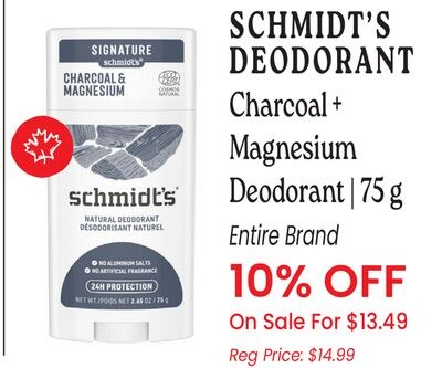 SCHMIDT'S DEODORANT Charcoal + Magnesium Deodor…