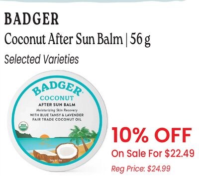 BADGER Coconut After Sun Balm