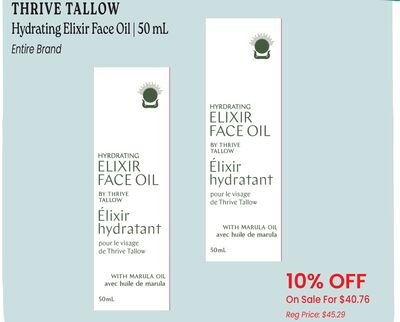 THRIVE TALLOW Hydrating Elixir Face Oil | 50 mL