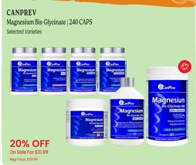 CANPREV Magnesium Bis-Glycinate | 240 CAPS