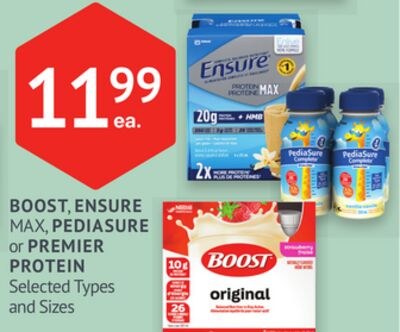BOOST, ENSURE MAX, PEDIASURE or PREMIER PROTEIN