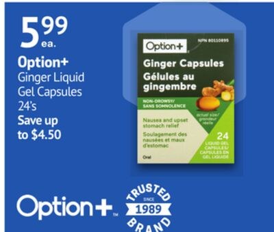 Option+ Ginger Liquid Gel Capsules