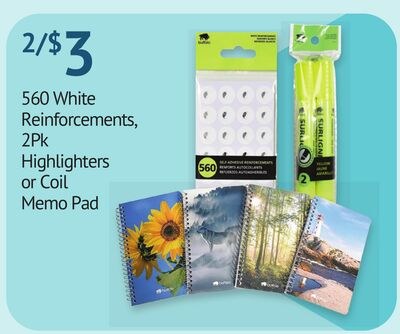 560 White Reinforcements, 2Pk Highlighters or C…