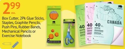 Box Cutter, 2Pk Glue Sticks, Staples, Graphite …