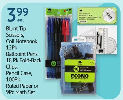 Blunt Tip Scissors, Coil Notebook, 12Pk Ballpoi…