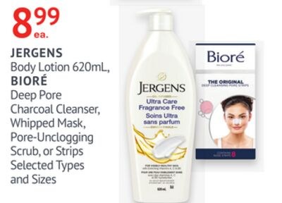 JERGENS Body Lotion 620ML, BIORÉ Deep Pore Char…
