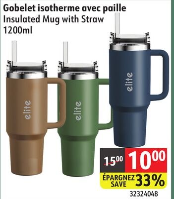 Insulated Mug with Straw