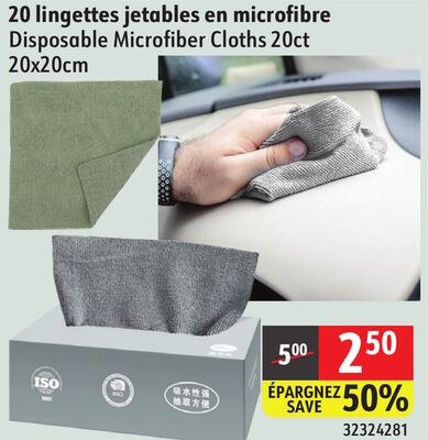 Disposable Microfiber Cloths 20ct