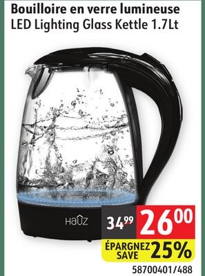 LED Lighting Glass Kettle 1.7Lt
